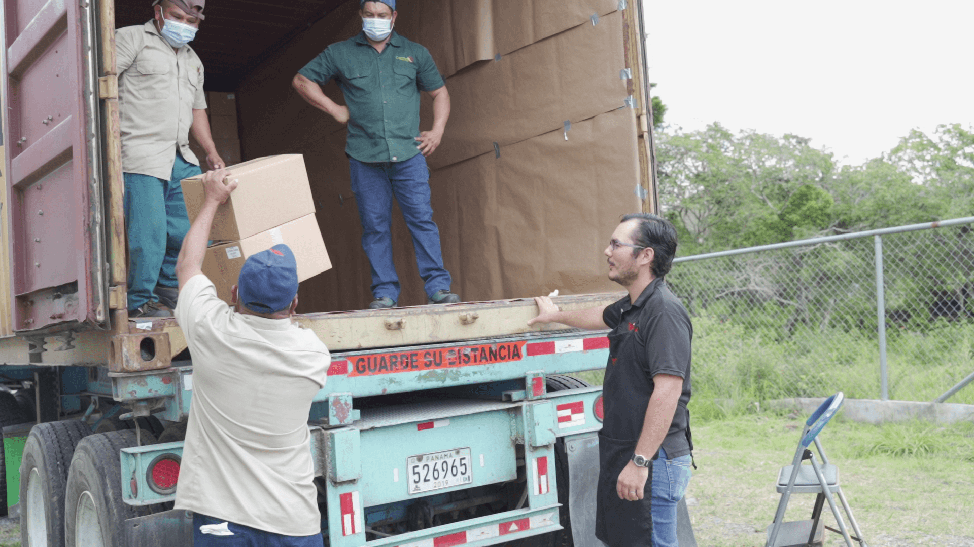 Loading shipping container